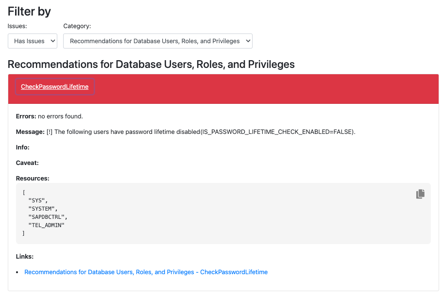 output in the HTML report